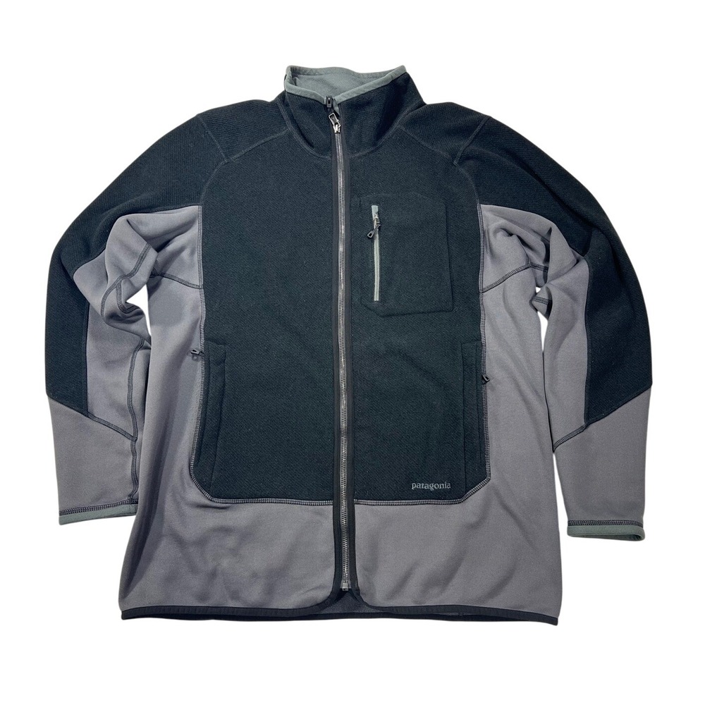 Patagonia Hybrid‎ Fleece Jacket (31360) Men's Large Full Zip Polartec Black Gray